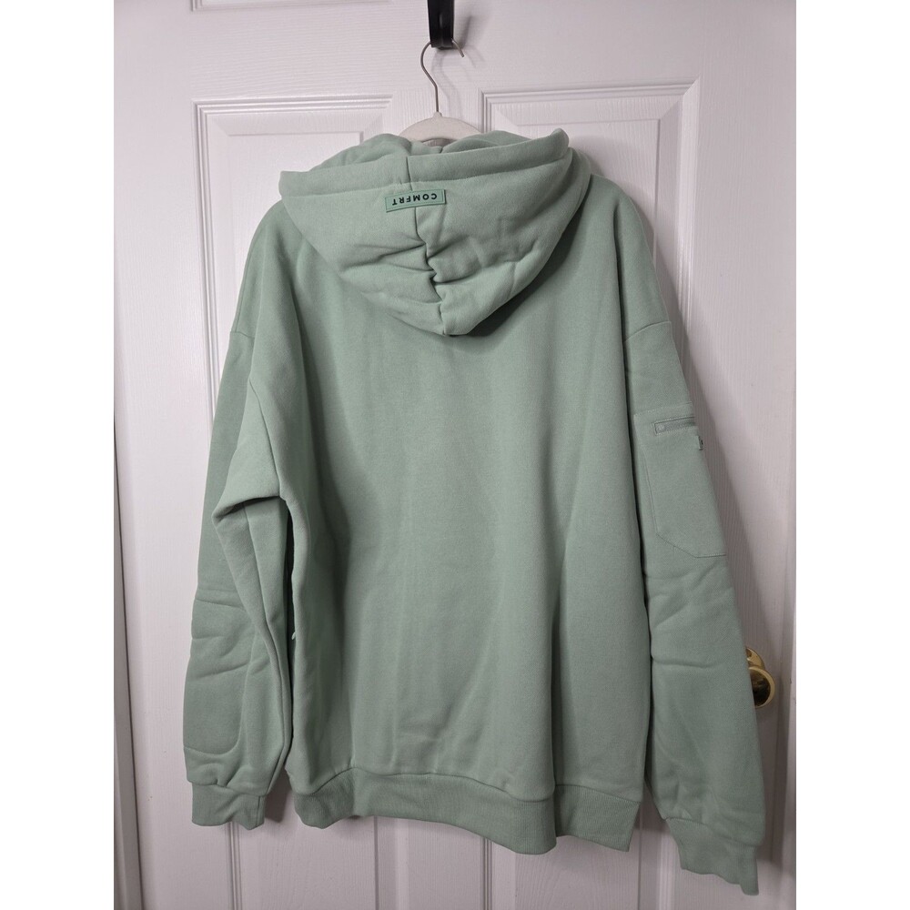 Comfrt Airplane Mode Travel Hoodie Aloe Mint Green L Sleep Mask Pockets NEW - Picture 9 of 9